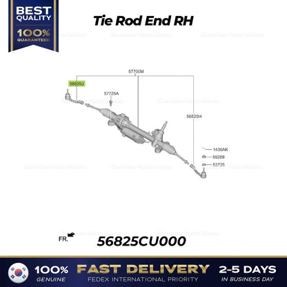 Genuine Tie Rod End RH 56825CU000 for Hyundai Genesis GV60 Kia EV6