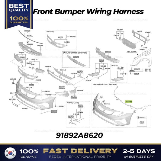 ⭐Genuine⭐ Front Bumper Wiring Harness 91892A8620 for Kia Optima Hybrid