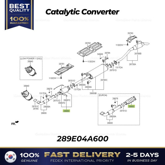⭐Genuine⭐ Catalytic Converter 289E04A600 for Hyundai H1 Grand Starex
