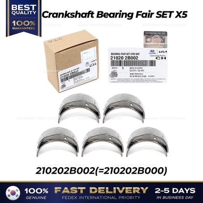 Genuine Crankshaft Bearing Fair SET 5PCS 210202B002 for Hyundai Kia