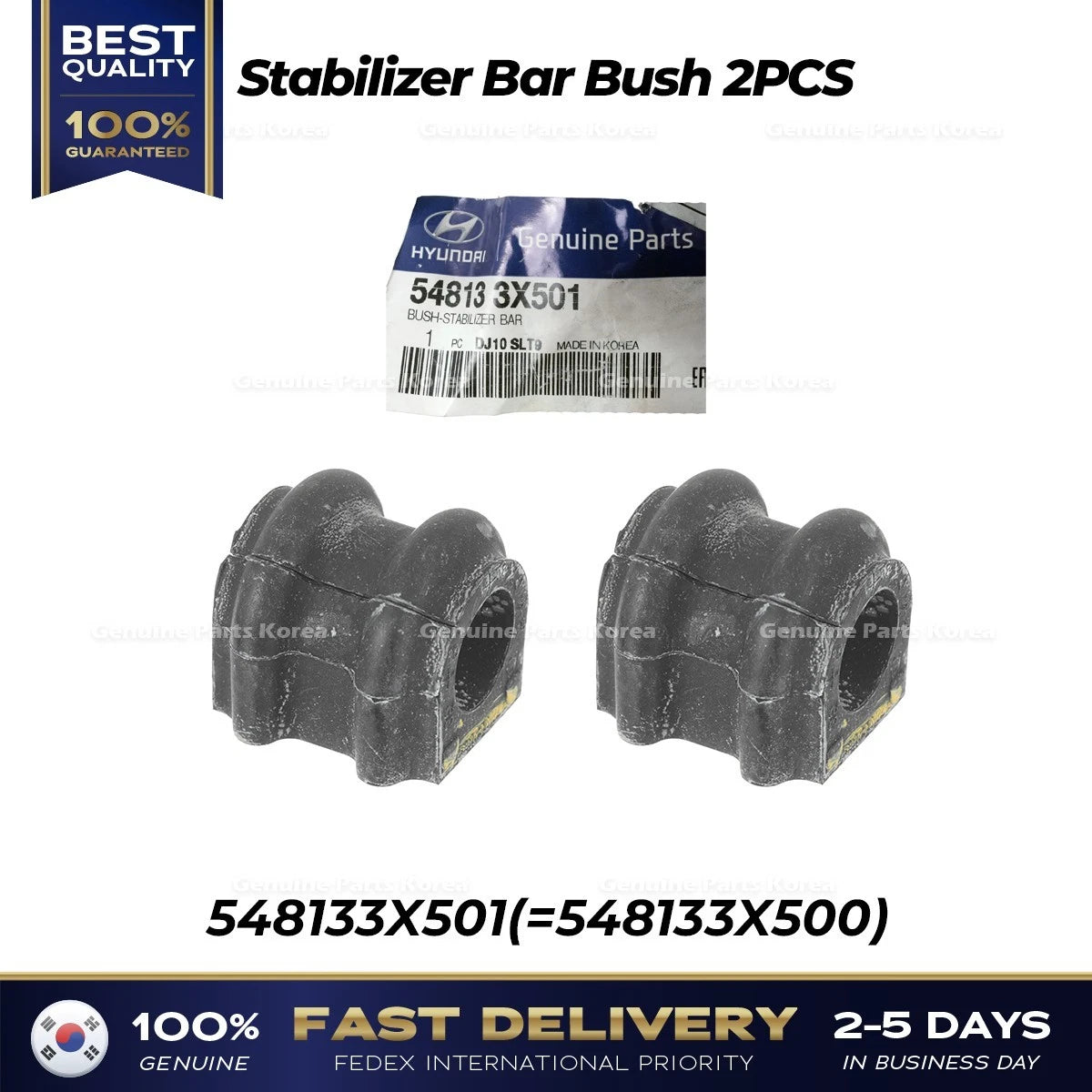 ⭐Genuine⭐ Stabilizer Bar Bush 2PCS 548133X501 for Hyundai Accent Elantra