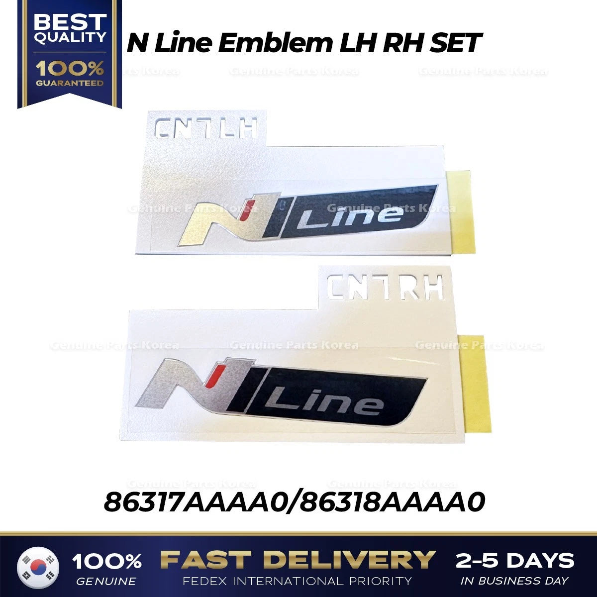 ⭐Genuine⭐ N Line Emblem LH RH SET 86317AAAA0 86318AAAA0 for Hyundai Elantra