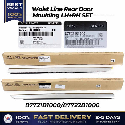 Genuine Waist Line Rear Door Moulding LH RH SET for Hyundai Genesis G80