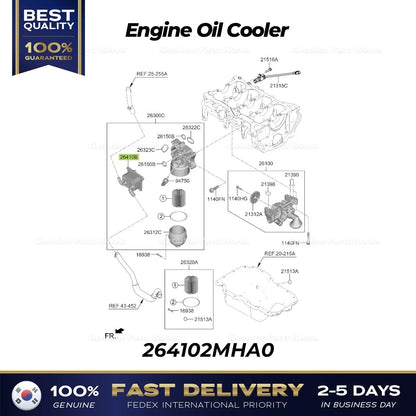 Genuine Engine Oil Cooler 264102MHA0 for Hyundai Tucson Kia Sorento