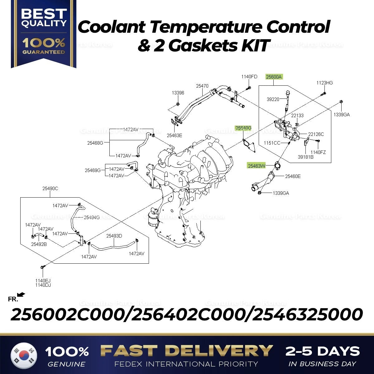 ⭐Genuine⭐ Coolant Temperature Control & 2 Gaskets KIT for Hyundai H1