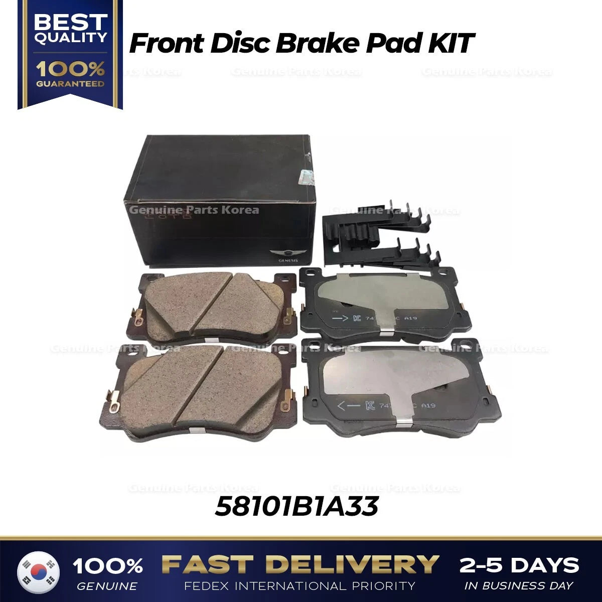 ⭐Genuine⭐ Front Disc Brake Pad KIT 58101B1A33 for Hyundai Genesis G80