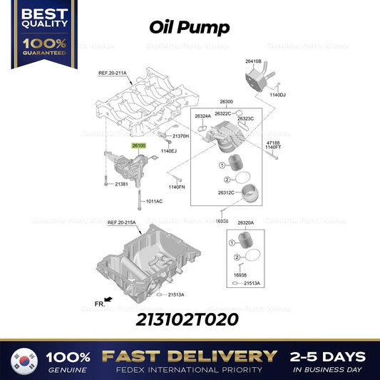 ⭐Genuine⭐ Oil Pump 213102T020 for Hyundai Genesis GV80 GV70