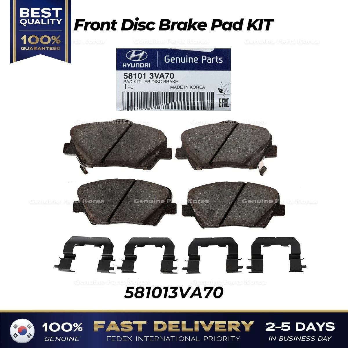 ⭐Genuine⭐ Front Disc Brake Pad KIT 581013VA70 for Hyundai Azera