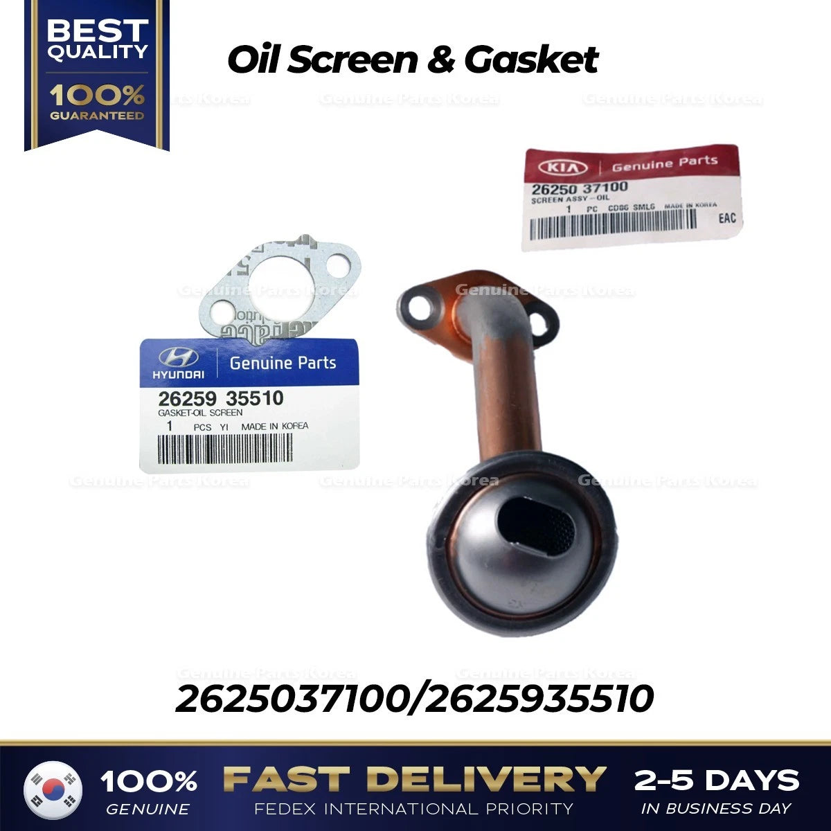 ⭐Genuine⭐ Oil Screen & Gasket 2625037100 for Hyundai Sonata Tiburon Kia Optima