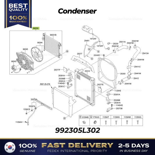 ⭐Genuine⭐ Condenser 992305L302 for Hyundai E Mighty