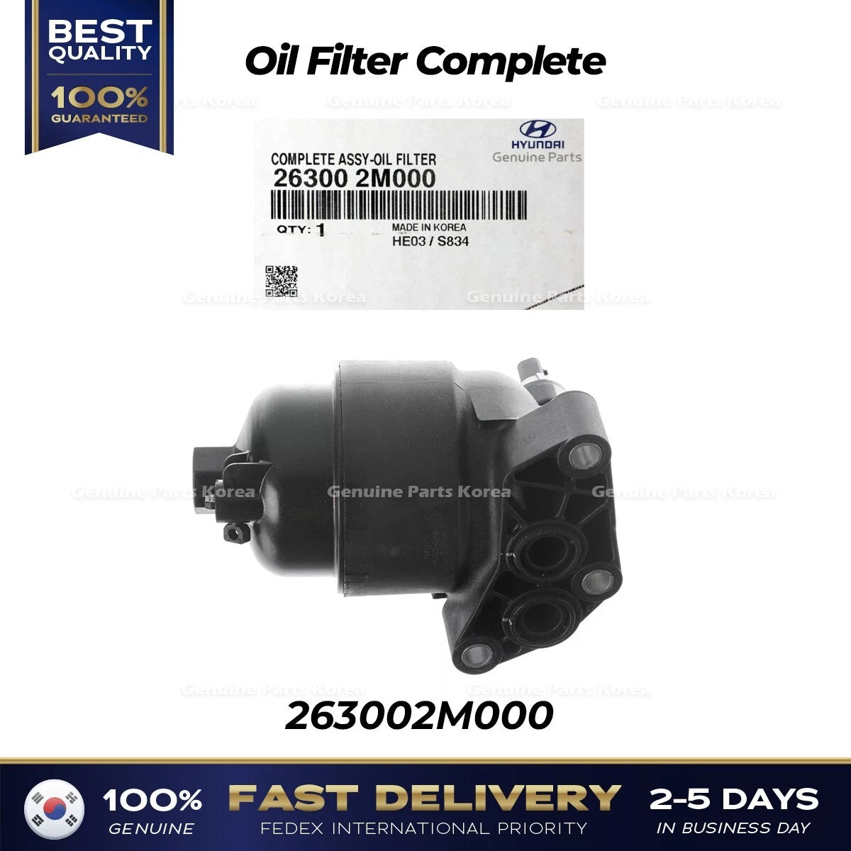 ⭐Genuine⭐ Oil Filter Complete 263002M000 for Hyundai Accent Venue