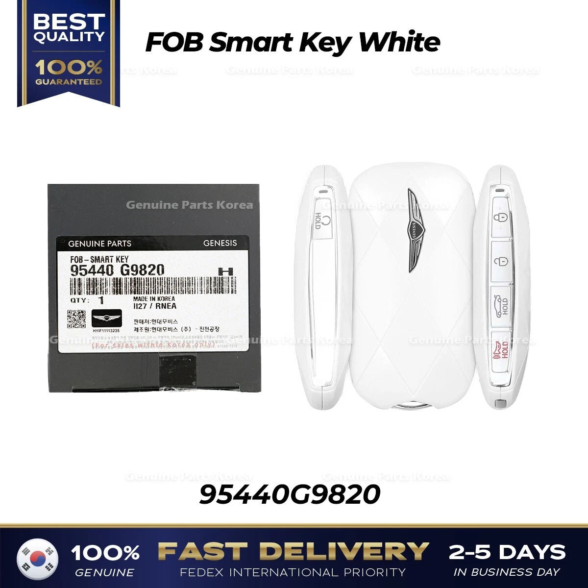 ⭐Genuine⭐ FOB Smart Key White 95440G9820 for Hyundai Genesis G70