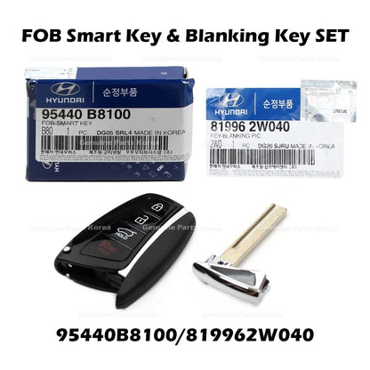 Genuine FOB Smart Key & Blanking Key SET 95440B8100 for Hyundai Santa Fe