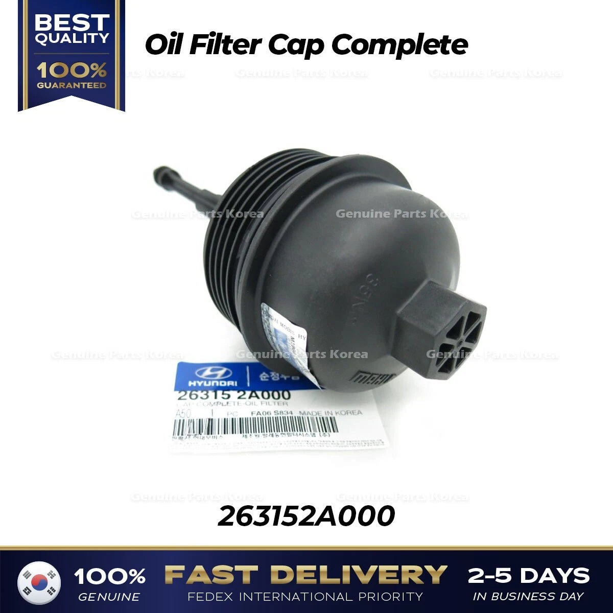⭐Genuine⭐ Oil Filter Cap Complete 263152A000 for Hyundai Kona Tuscon