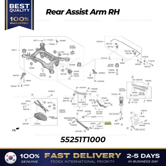 ⭐Genuine⭐ Rear Assist Arm RH 55251T1000 for Hyundai Genesis G80 G90