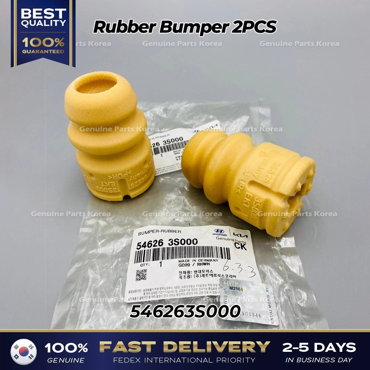 ⭐Genuine⭐ Rubber Bumper 2PCS 546263S000 for Hyundai Tuscon Kia Sportage