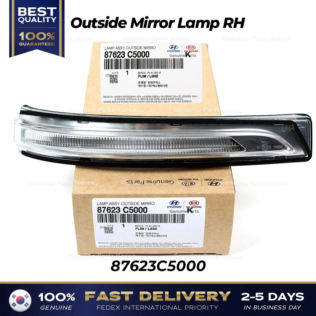 ⭐Genuine⭐ Outside Mirror Lamp RH 87623C5000 for Kia Sorento