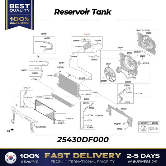 ⭐Genuine⭐ Reservoir Tank 25430DF000 for Hyundai Kona Hybrid