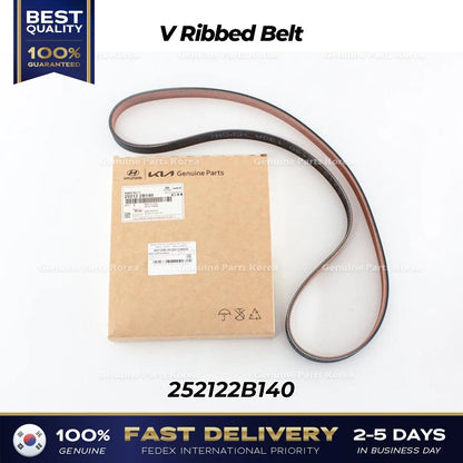 Genuine V Ribbed Belt 252122B140 for Hyundai Accent Kia Rio Soul