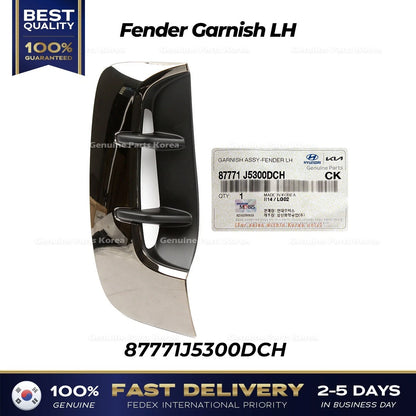 Genuine Fender Garnish LH 87771J5300DCH for Kia Stinger