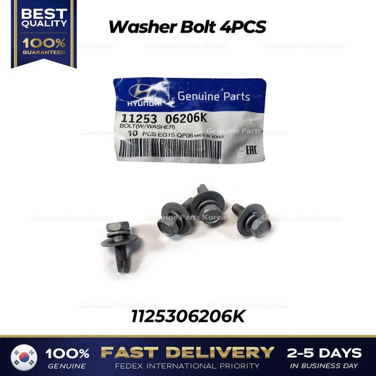 ⭐Genuine⭐ Washer Bolt 4PCS 1125306206K for Hyundai Equus Genesis Kia Optima