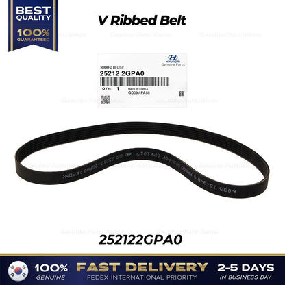 Genuine V Ribbed Belt 252122GPA0 for Hyundai Elantra N Veloster N