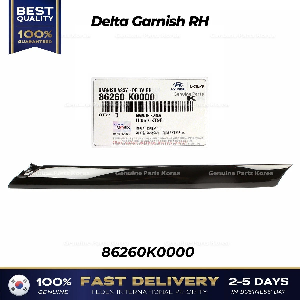 ⭐Genuine⭐ Delta Garnish RH 86260K0000 for Kia Soul