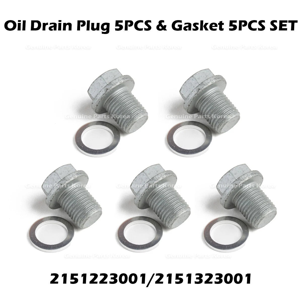 ⭐Genuine⭐ Oil Drain Plug 5PCS & Gasket 5PCS SET for Hyundai Kia
