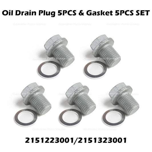 ⭐Genuine⭐ Oil Drain Plug 5PCS & Gasket 5PCS SET for Hyundai Kia