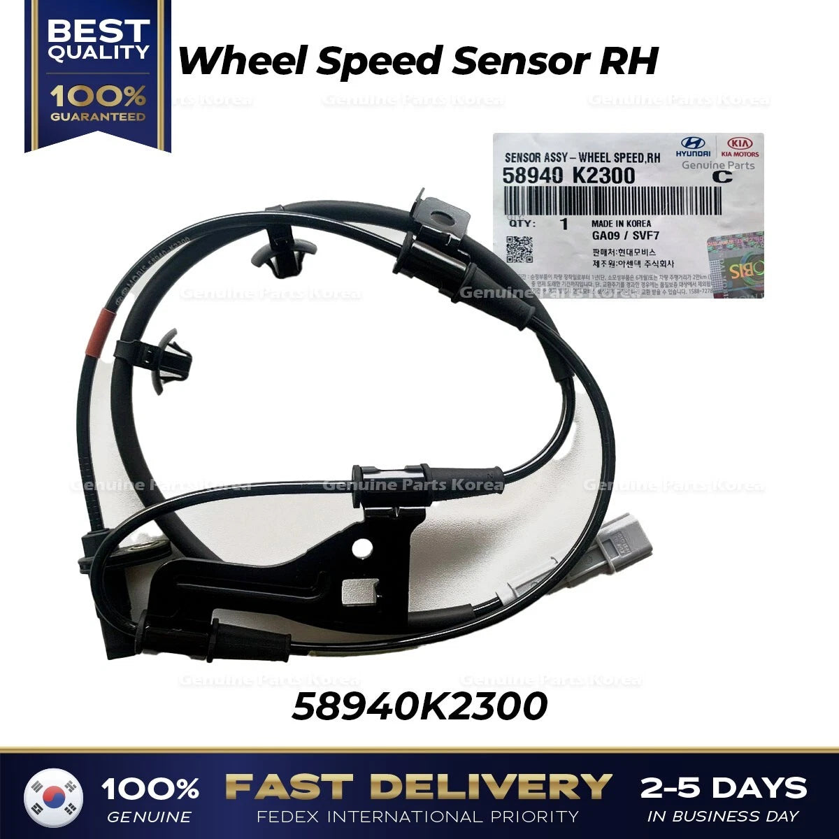 ⭐Genuine⭐ Wheel Speed Sensor RH 58940K2300 for Hyundai Venue