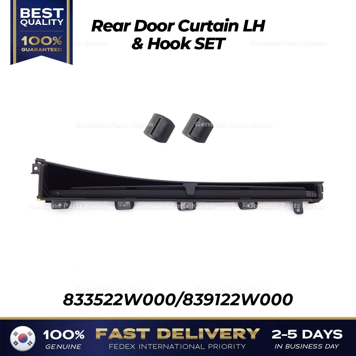 ⭐Genuine⭐ Rear Door Curtain LH & Hook SET 833522W000 for Hyundai Santa Fe Sport