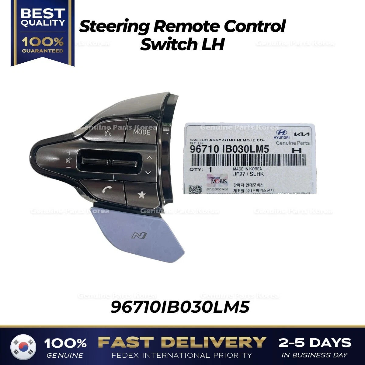 ⭐Genuine⭐ Steering Remote Control Switch LH 96710IB030LM5 for Hyundai Elantra N