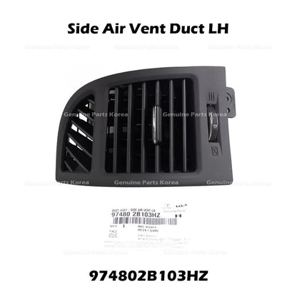 Genuine Side Air Vent Duct LH 974802B103HZ for Hyundai Santa Fe
