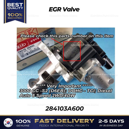 Genuine EGR Valve 284103A600 for Kia Mohave