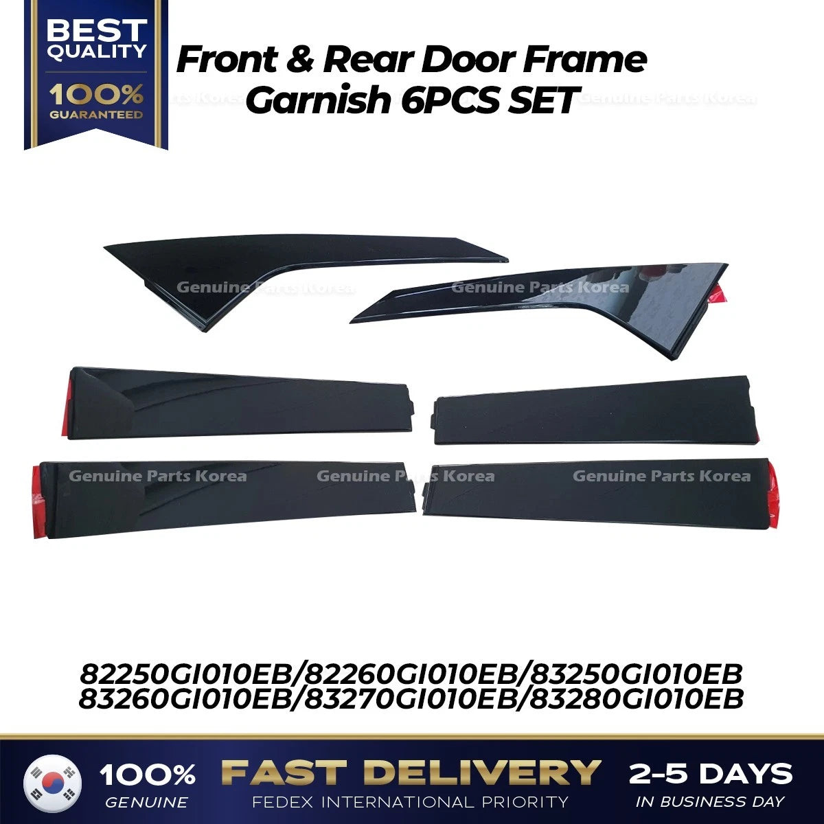 ⭐Genuine⭐ Front & Rear Door Frame Garnish 6PCS SET for Hyundai Ioniq 5