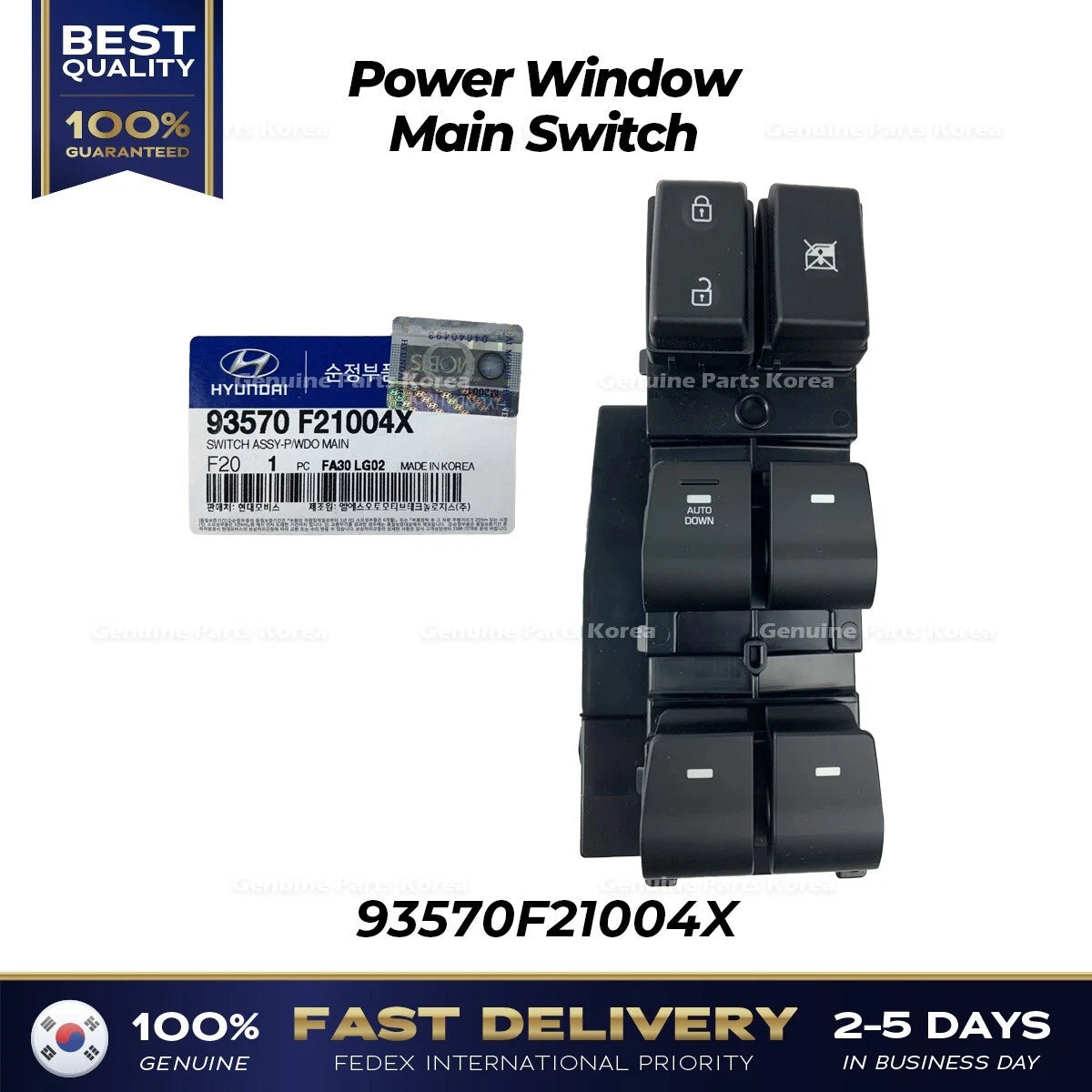 ⭐Genuine⭐ Power Window Main Switch 93570F21004X for Hyundai Elantra
