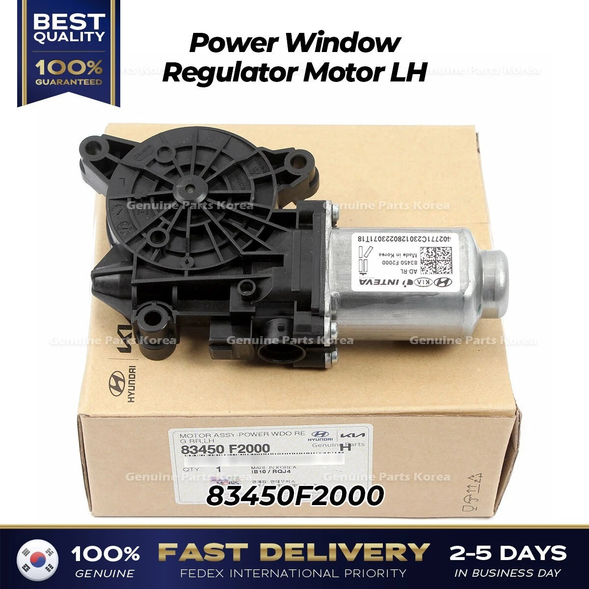⭐Genuine⭐ Power Window Regulator Motor LH 83450F2000 for Hyundai Elantra