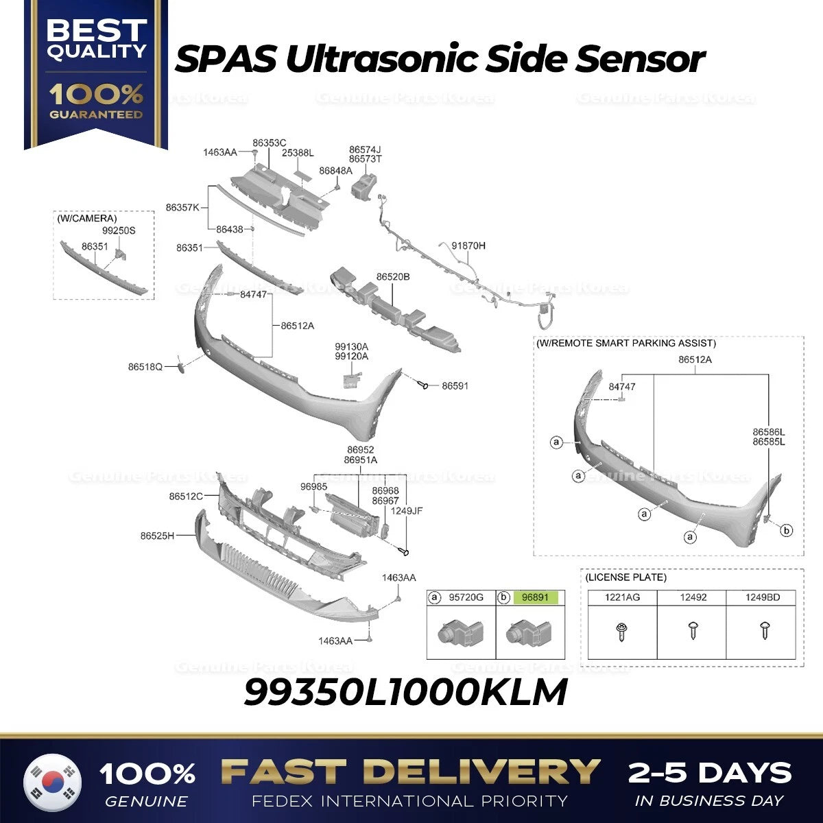 ⭐Genuine⭐ SPAS Ultrasonic Side Sensor 99350L1000KLM for Kia EV6