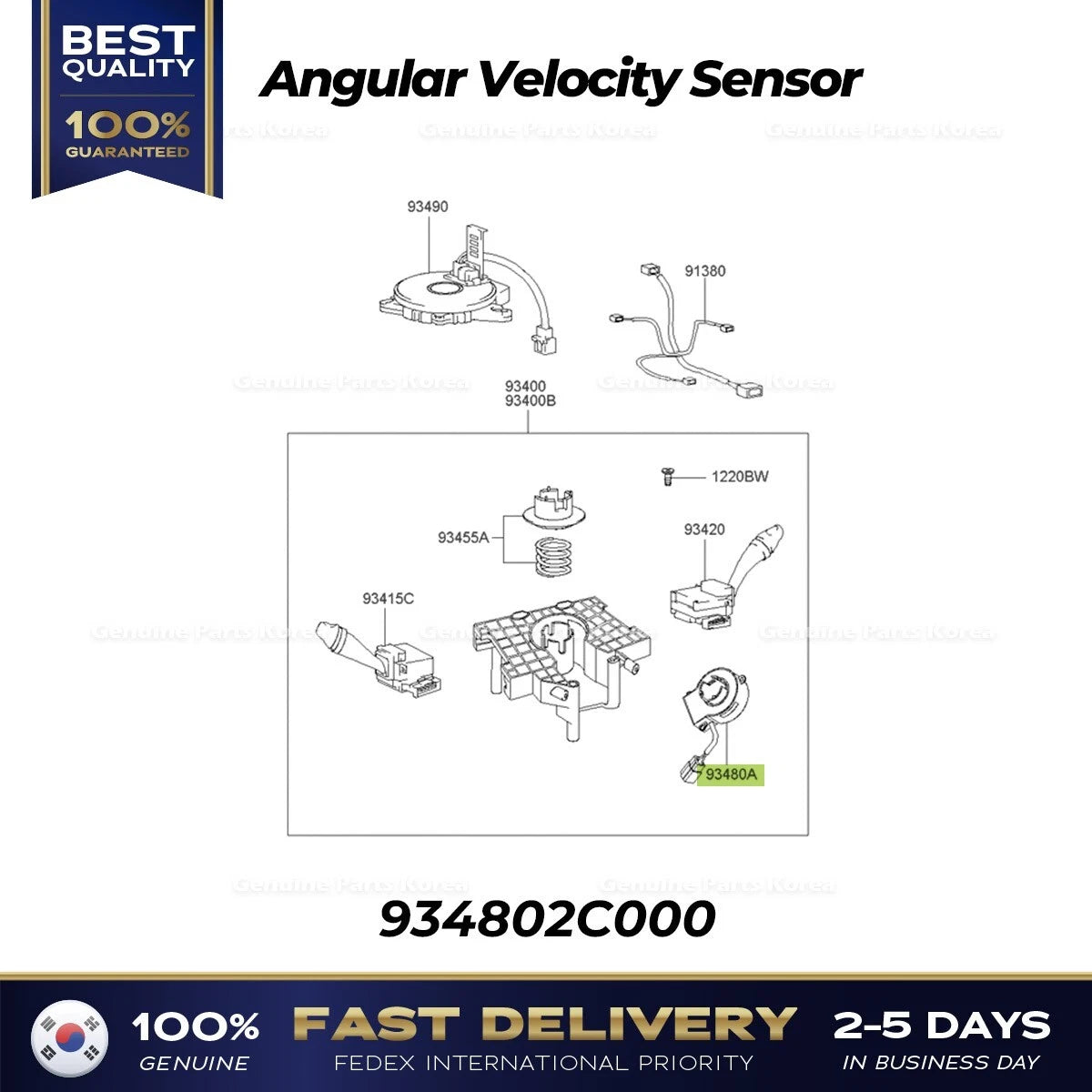 ⭐Genuine⭐ Angular Velocity Sensor 934802C000 for Hyundai Tiburon