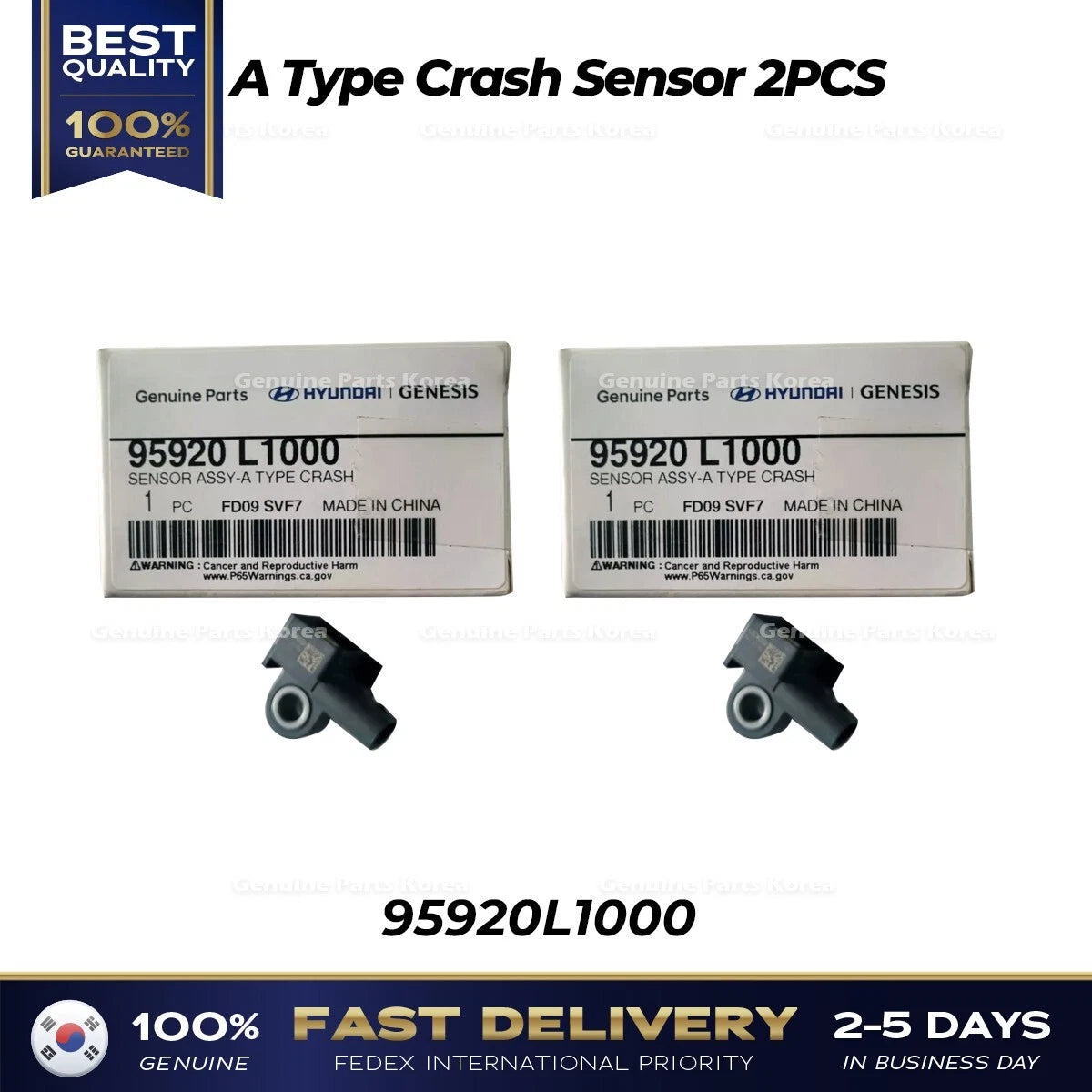 ⭐Genuine⭐ A Type Crash Sensor 2PCS 95920L1000 for Hyundai Genesis Kia