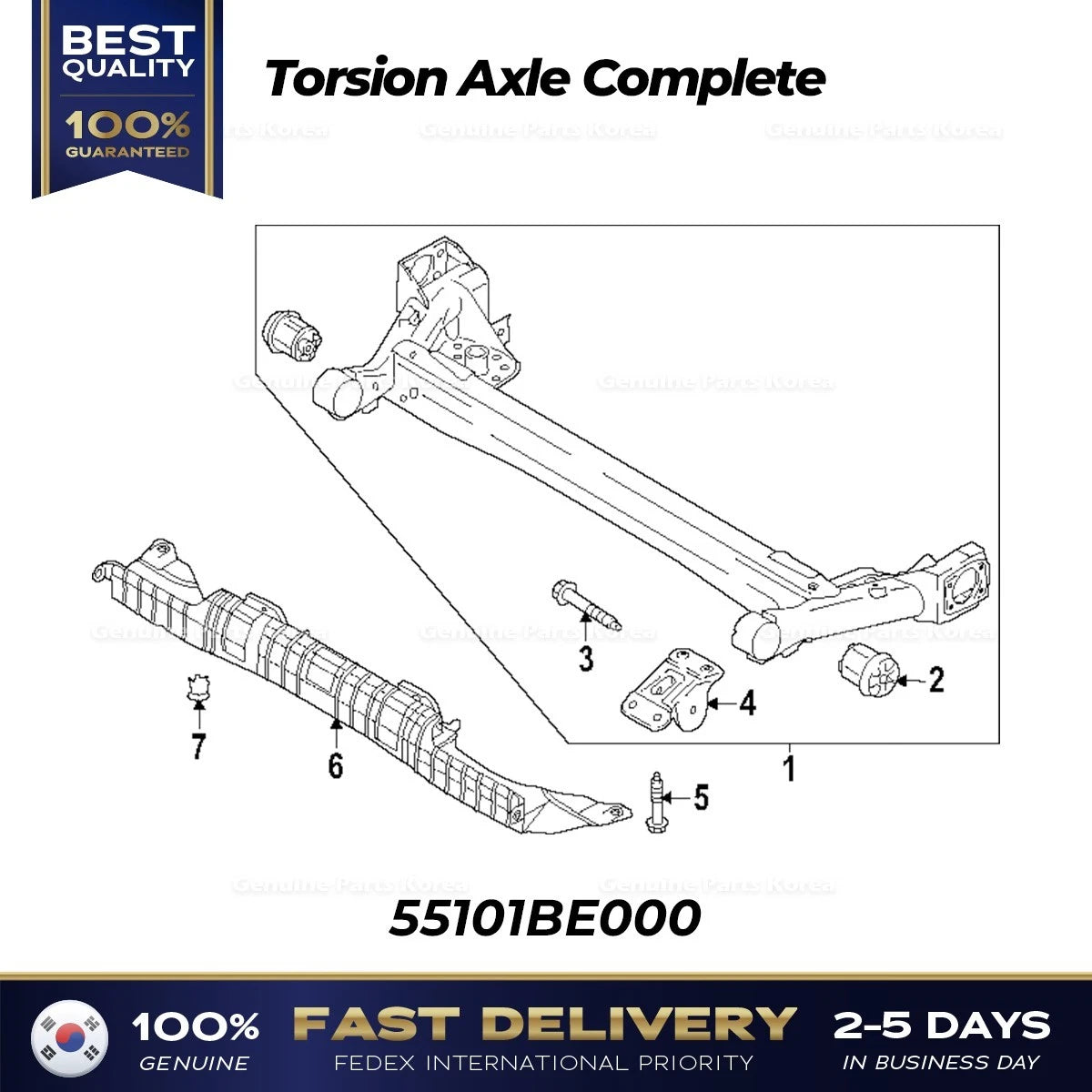 ⭐Genuine⭐ Torsion Axle Complete 55101BE000 for Hyundai Kona