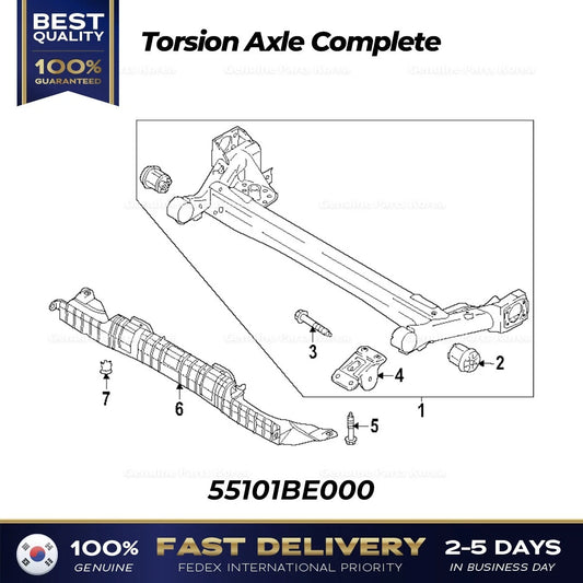 ⭐Genuine⭐ Torsion Axle Complete 55101BE000 for Hyundai Kona