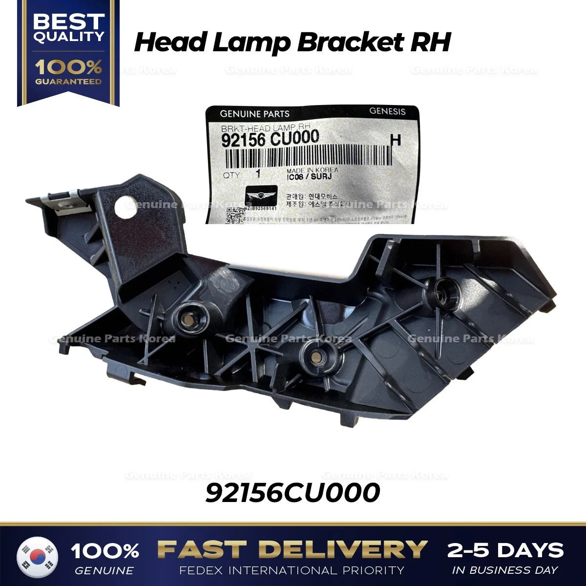 Genuine Head Lamp Bracket RH 92156CU000 for Hyundai Genesis GV60