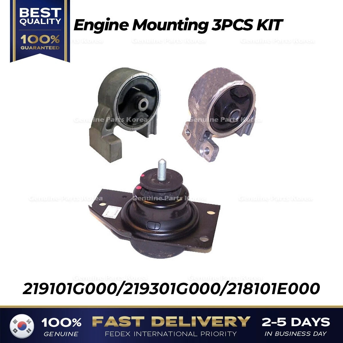 ⭐Genuine⭐ Engine Mounting 3PCS KIT for Hyundai Accent Kia Rio