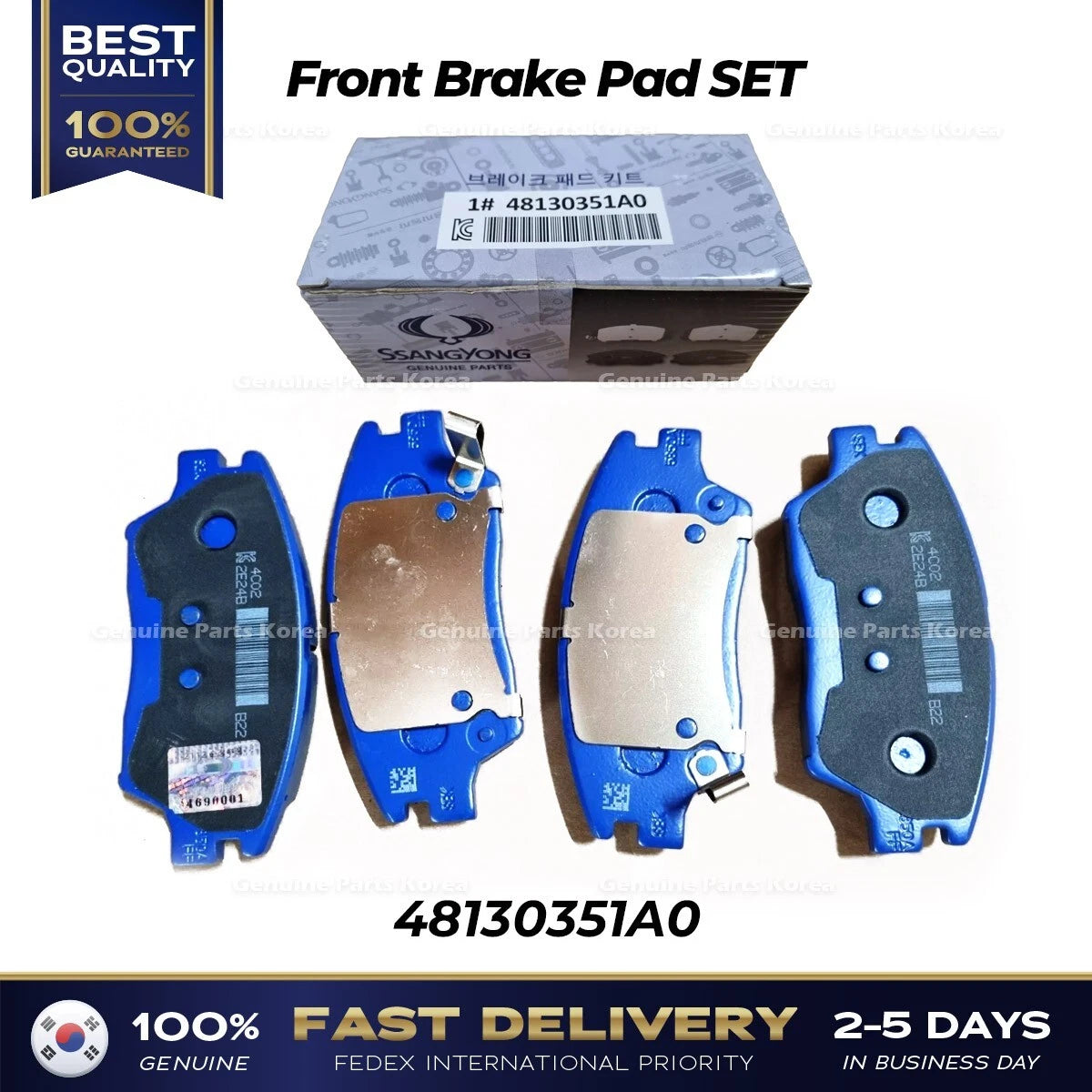 ⭐Genuine⭐ Front Brake Pad SET 48130351A0 for Ssangyong Tivoli