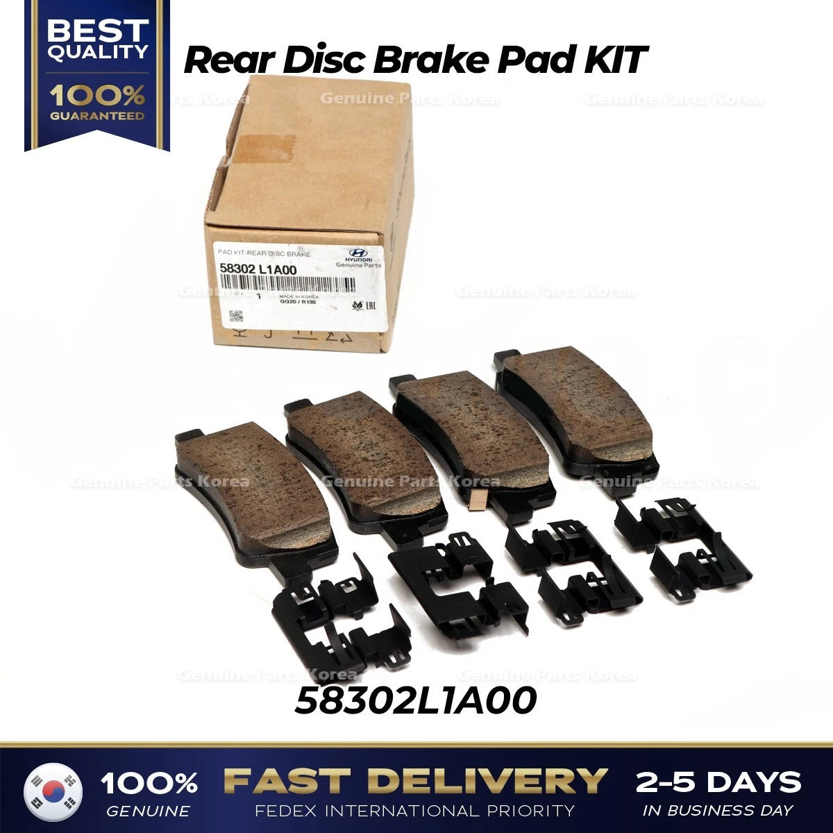 ⭐Genuine⭐ Rear Disc Brake Pad KIT 58302L1A00 for Hyundai Sonata Kia K5