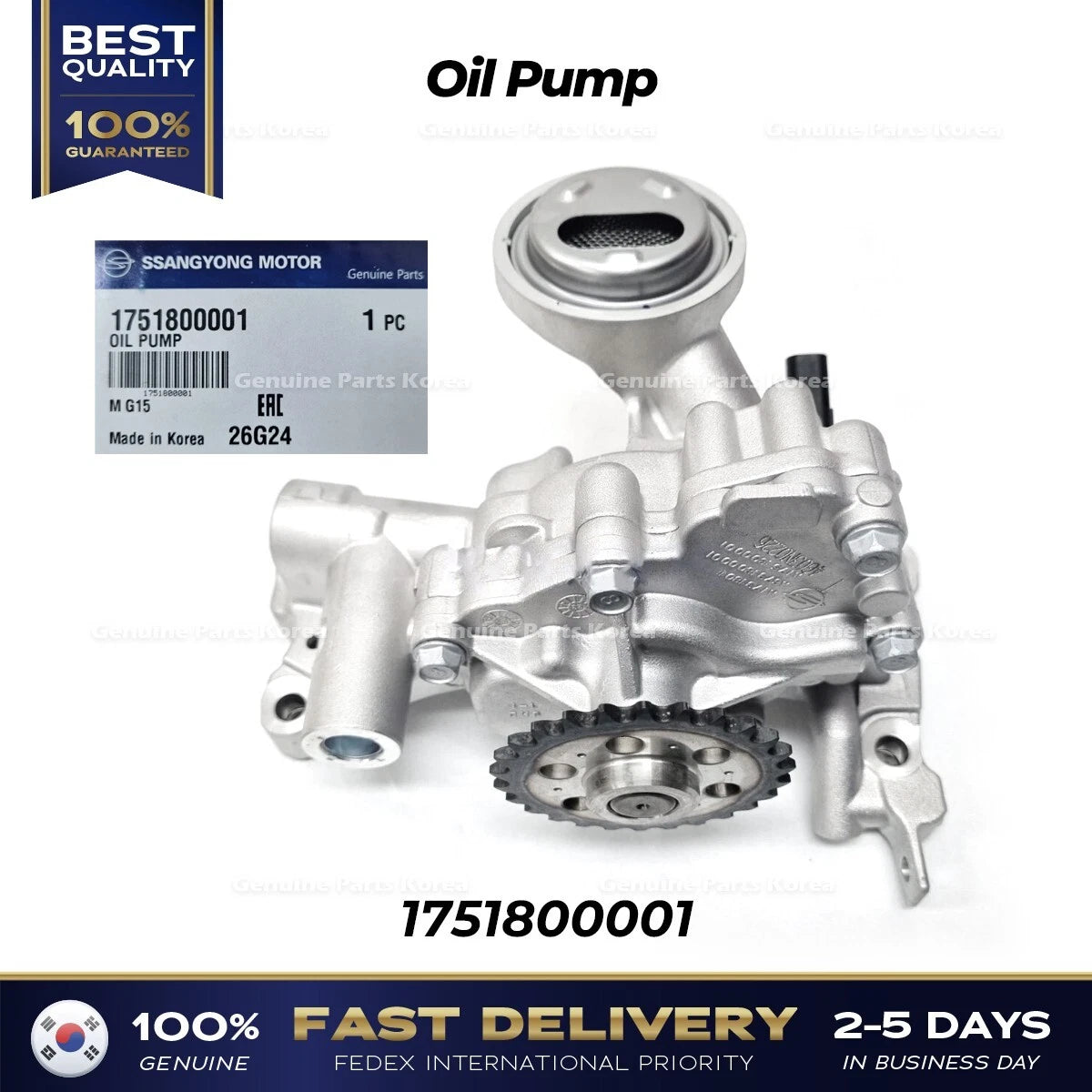 ⭐Genuine⭐ Oil Pump 1751800001 for Ssangyong Korando Torres