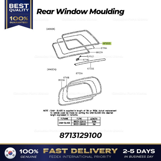 ⭐Genuine⭐ Rear Window Moulding 8713129100 for Hyundai Elantra