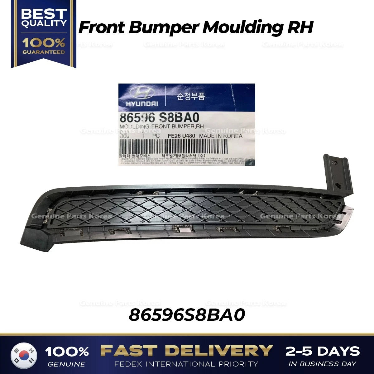 ⭐Genuine⭐ Front Bumper Moulding RH 86596S8BA0 for Hyundai Palisade