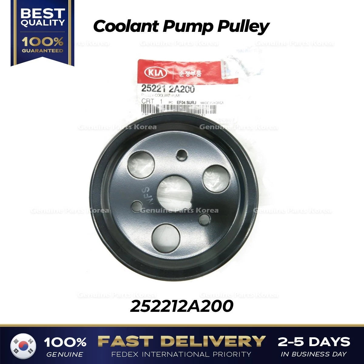 ⭐Genuine⭐ Coolant Pump Pulley 252212A200 for Hyundai Accent i40 Kia Soul